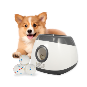 Only Supports Self Pickup  Dog Ball Thrower, Automatic Ball Launcher, Indoor-Outdoor Interactive Dog Toy With Three Scopes, Includes Balls And A (size: large)