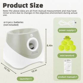 Only Supports Self Pickup  Automatic Dog Ball Launcher, Indoor Outdoor Interactive Dog Toy With Three Launch Ranges, Includes 6 Mini Tennis Balls (Color: Grey)