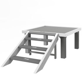 Wooden Dog Training Place Board, Dog Training Platform with Ladder, Pet Agility System for Indoor Outdoor, Gray (Option: Gray-670x115x650 mm)