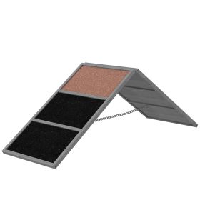 Dog Agility Equipment Ramp with Non-slip Surface, A-frame, Agility Equipment Ramp for All Breed Dogs, Gray (Option: Gray-1130x650x125 mm)