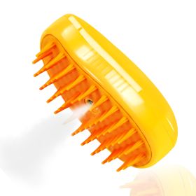 Cat Steam Brush For Shedding - 3 In 1 Pet Steam Brush For Cat And Dog, Rechargeable Steamy Cat Water Brush, Spritz Defur Comb For Cats, Steamer B (Color: Yellow)
