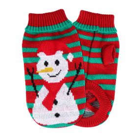 Pet Christmas Turtleneck Sweater Dog Cat Christmas Clothes Snowman Stripes Costume Winter Holiday Sweater for Small Medium Kitten Puppy Cats Dogs (Option: PetSweaterSnowmanXL)