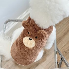 Winter Clothes Fleece-lined Warm Dog Cute Clothes (Option: Brown-XL)